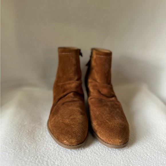 Franco Sarto Size 9M Suede Tan Cognac Wedge booties. - Picture 6 of 16